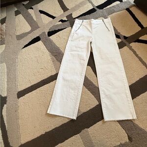 ANN TAYLOR LOFT WIDE LEG CROP JEANS -WHITE NEW